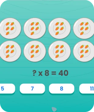 Interactive multiplication game for primary school.